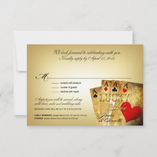 James & Annette Vegas METALLIC CHAMPAGNE RSVP (Devant)