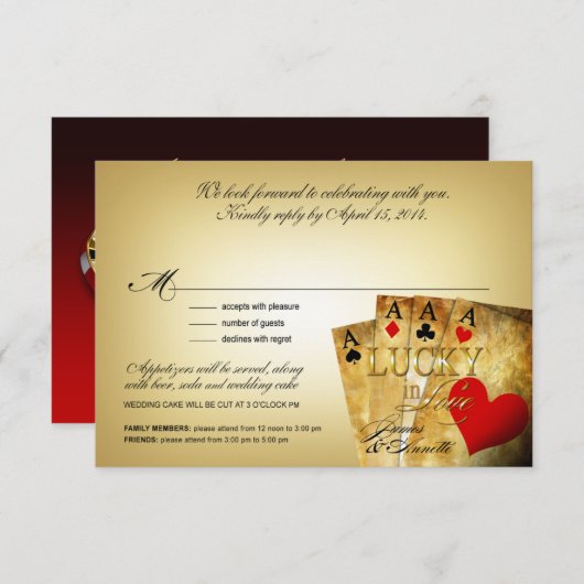 James & Annette Vegas METALLIC CHAMPAGNE RSVP (Devant / Derrière)