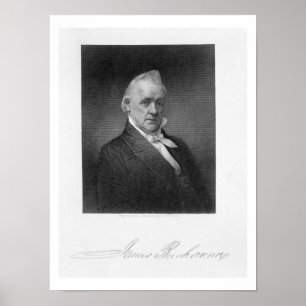 James Buchanan, gegraveerd door Henry Bryan Hall ( Poster