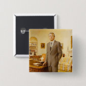 James Carter White House Presidential Portret Vierkante Button 5,1 Cm (Voorkant /achterkant)