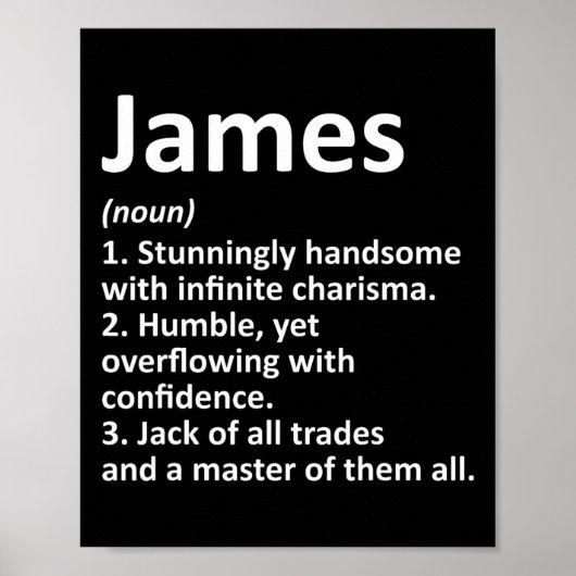 James Definition Personal Name Funny Birthday Poster (Voorkant)
