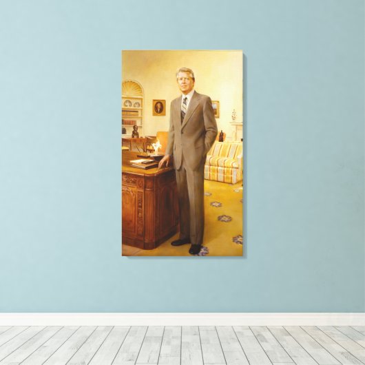 James Earl Carter schilderde een Amerikaans Presid Canvas Afdruk (Insitu (Houten vloer))