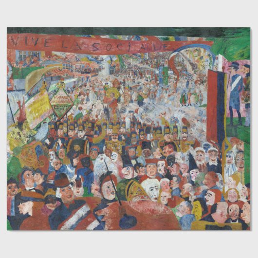 James Ensor Christus's binnenkomst in Brussel in 1 Cadeaupapier (Vlak)