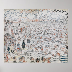 James Ensor The Beach in Ostende Poster