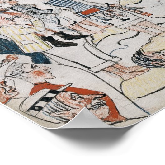 James Ensor The Beach in Ostende Poster (Hoek)