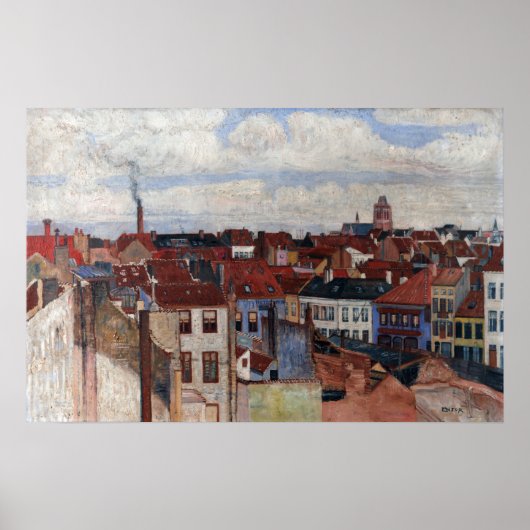 James Ensor The Rooftops of Ostend Poster (Voorkant)