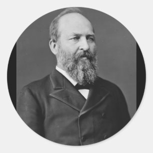 James Garfield 20 Ronde Sticker
