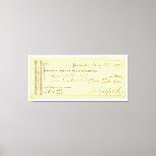 James Garfield Ondertekende controle vanaf 25 janu Canvas Afdruk