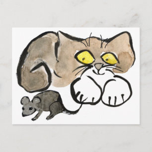 James heeft een muis bij zijn staart briefkaart