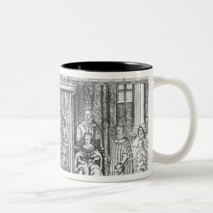 James I of England bij Court Tweekleurige Koffiemok