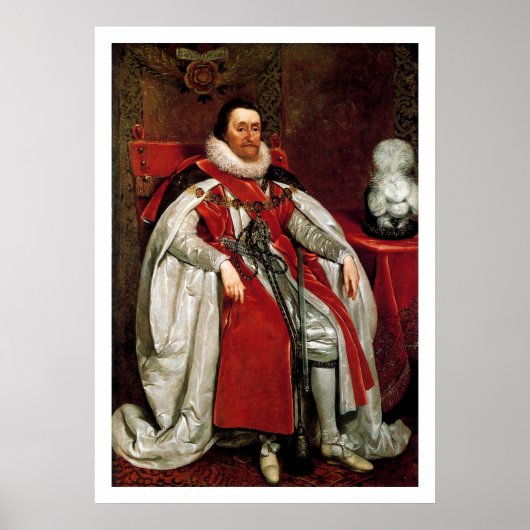 James I van Daniel Mytens Poster (Voorkant)