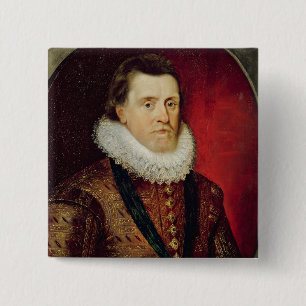 James I Vierkante Button 5,1 Cm