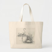 James Johonnot - Flamingo en Nest Grote Tote Bag (Voorkant)