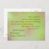 James Joyce Finnegans Wake Quote Carte Postale (Devant / Derrière)