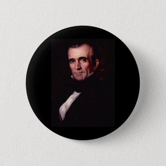James K. Polk 11th US President Ronde Button 5,7 Cm (Voorkant)