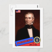 James K. Polk Baseball Card Briefkaart (Voorkant / Achterkant)