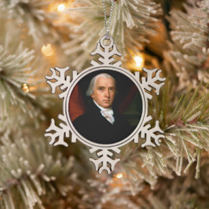 James Madison 4de president van de VS Tin Sneeuwvlok Ornament