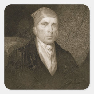 James Madison 82 jaar oud, gegraveerd door Thomas Vierkante Sticker