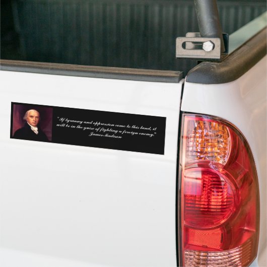 James Madison citeert Bumpersticker (Op Truck)