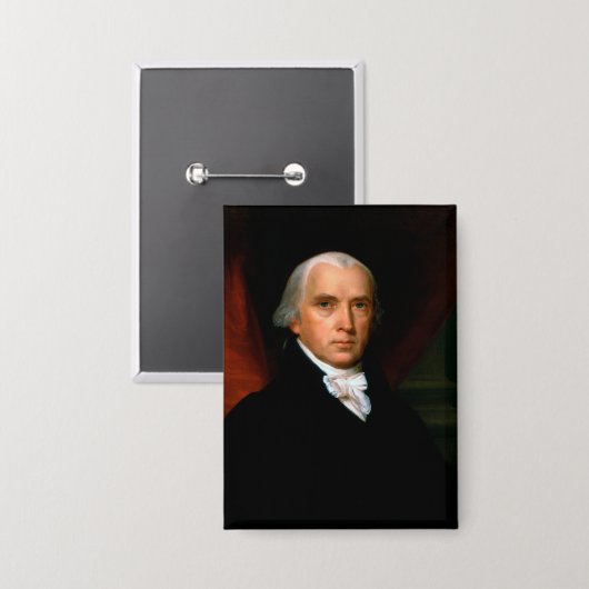 James Madison de 4e president: koloniaal Amerika Button (Voorkant / Achterkant)