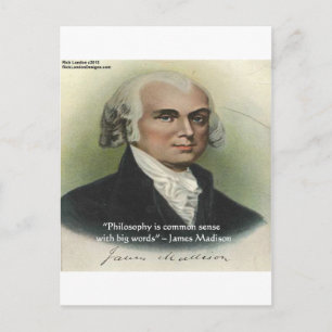 James Madison "Filosofie/Gewoon Zinnige" Citaat Briefkaart