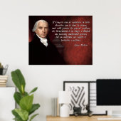 James Madison General Welfare Quote Poster (Thuiskantoor)