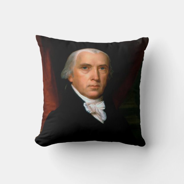 James Madison, het vierde President: koloniaal Ame Kussen (Voorkant)