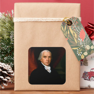 James Madison, het vierde President: koloniaal Ame Vierkante Sticker