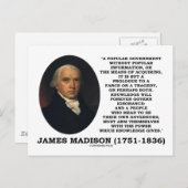 James Madison Knowledge Forever Governance Ignoran Briefkaart (Voorkant / Achterkant)