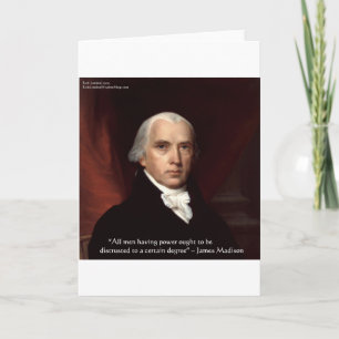James Madison "Oorlog & Vrijheid" Wijsheid Citaat Kaart