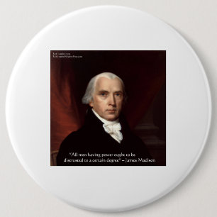 James Madison "Oorlog & Vrijheid" Wijsheid Citaat Ronde Button 6,0 Cm