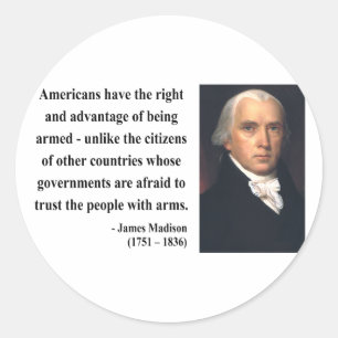 James Madison Quote 4b Ronde Sticker