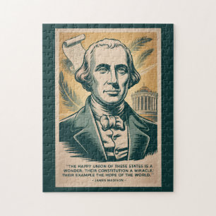James Madison vierde president illustratie retro Legpuzzel