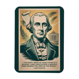 James Madison vierde president illustratie retro Magneet