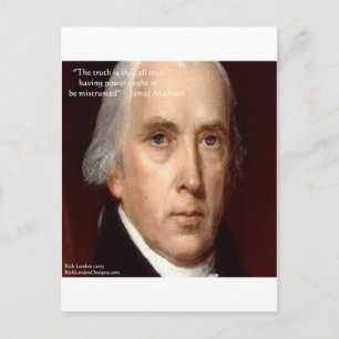 James Madison "Wantrouwen Macht" Wijsheid Quote Briefkaart