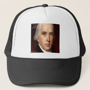 James Madison "Wantrouwen Macht" Wijsheid Quote Trucker Pet