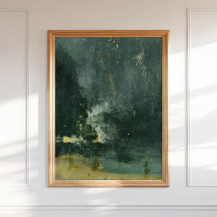 James McNeill Whistler Nocturne in zwart en goud Poster