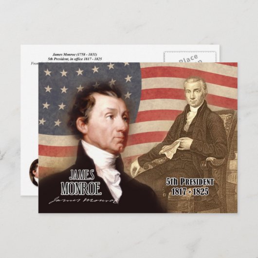 James Monroe - 5e President van de VS Briefkaart (Voorkant / Achterkant)