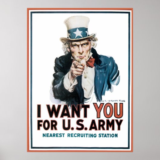 James Montgomery Flagg Ik wil je voor het Amerikaa Poster (Voorkant)