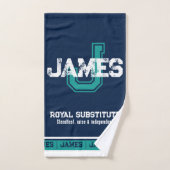James nom signifiant sport style bleu foncé turquo (Serviette à main)