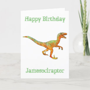 James ociraptor Grappige Velociraptor Dinosaur Kun Feestdagen Kaart