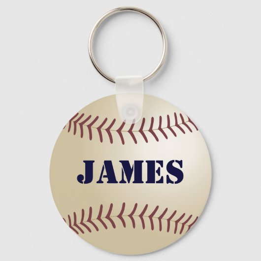 James Personalized Baseball Keychain (Voorkant)
