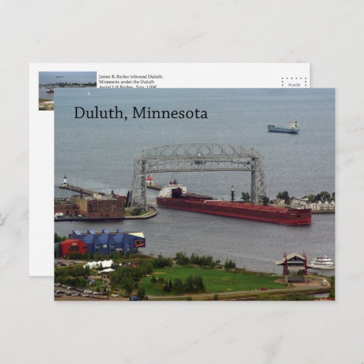 James R. Barker Entrée carte postale Duluth (Devant / Derrière)