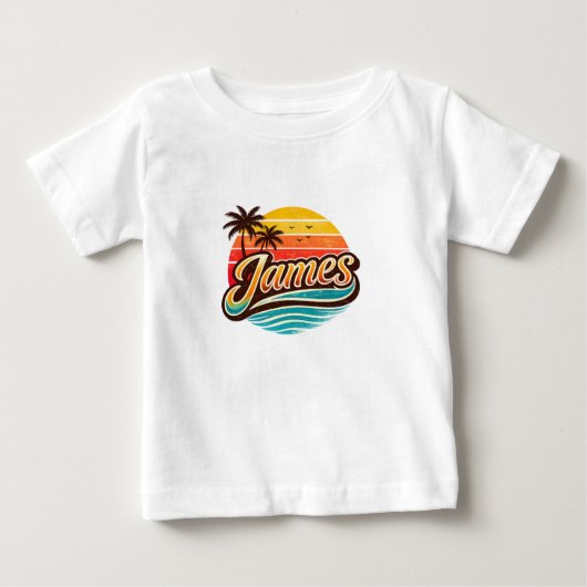 James Retro Sunset Tropical Name Design (Voorkant)