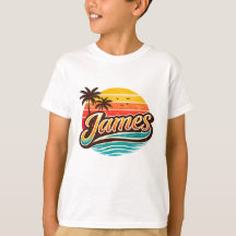 James Retro Sunset Tropische Naam Ontwerp