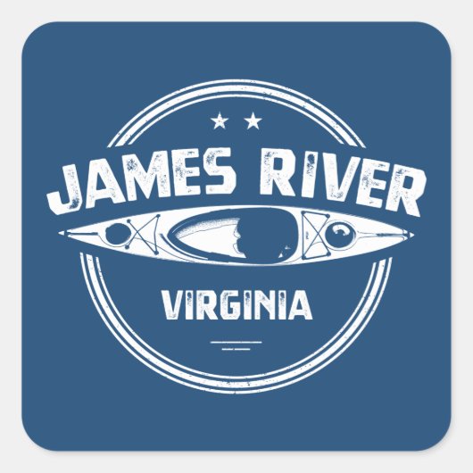 James River Virginia Kayaking Vierkante Sticker (Voorkant)