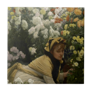James Tissot Chrysanthemums Tegeltje