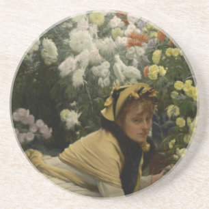 James Tissot Chrysanthemums Zandsteen Onderzetter