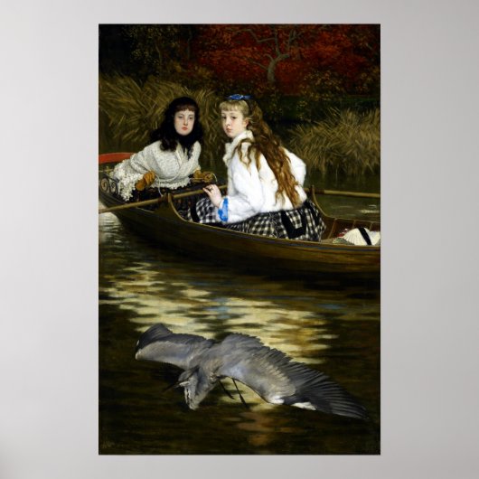 James Tissot op de Theems, een Heron Poster (Voorkant)