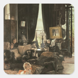 James Tissot Verbergen en zoeken, c.1880-82 Vierkante Sticker